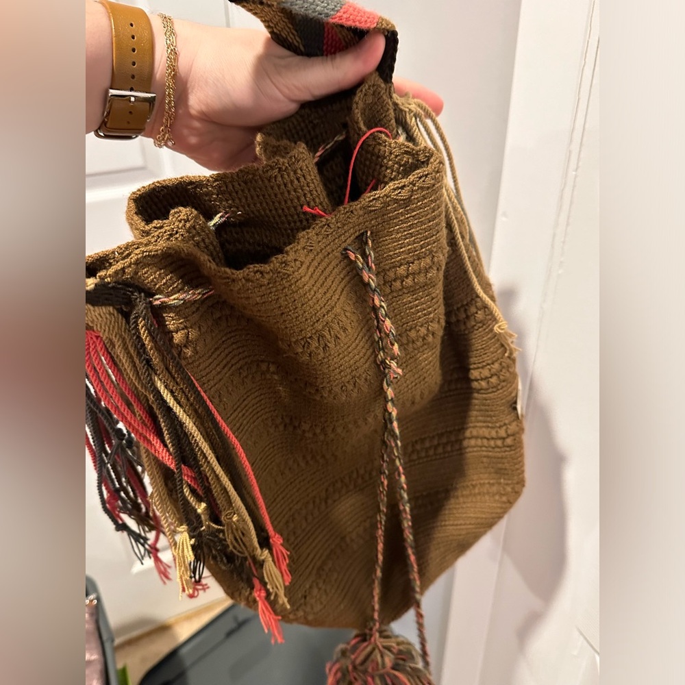 Wayuu bag - brown and light pink - Picture 4 of 13